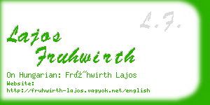 lajos fruhwirth business card